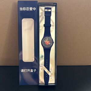 NWT Swatch Watch Chinese Valentine’s Day Heart in Blue